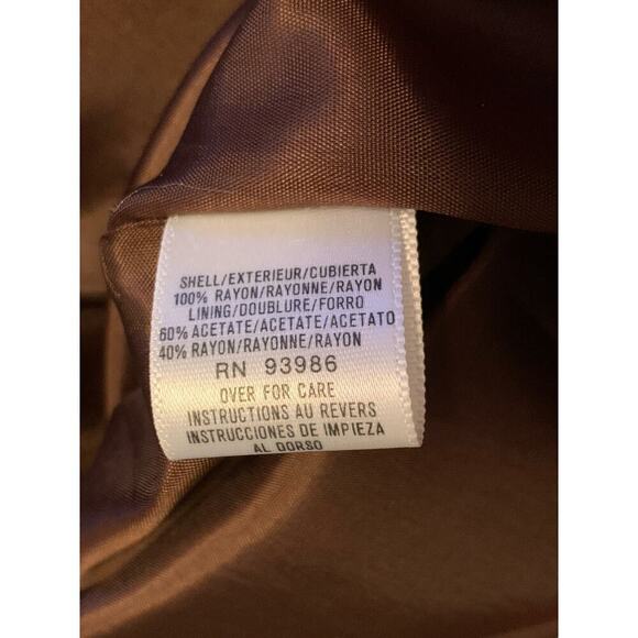 Petite Sophisticate Vintage Rose Brown Sheer A Line Maxi Skirt Size 14 - Picture 9 of 10